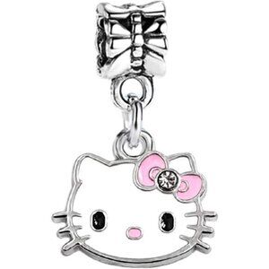 Dangle Kitty Charm with Pink Bow